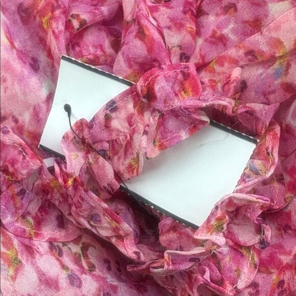 NWT ASTR The Label Olina Pink Ditsy Floral Ruffle Maxi Dress - Picture 7 of 8